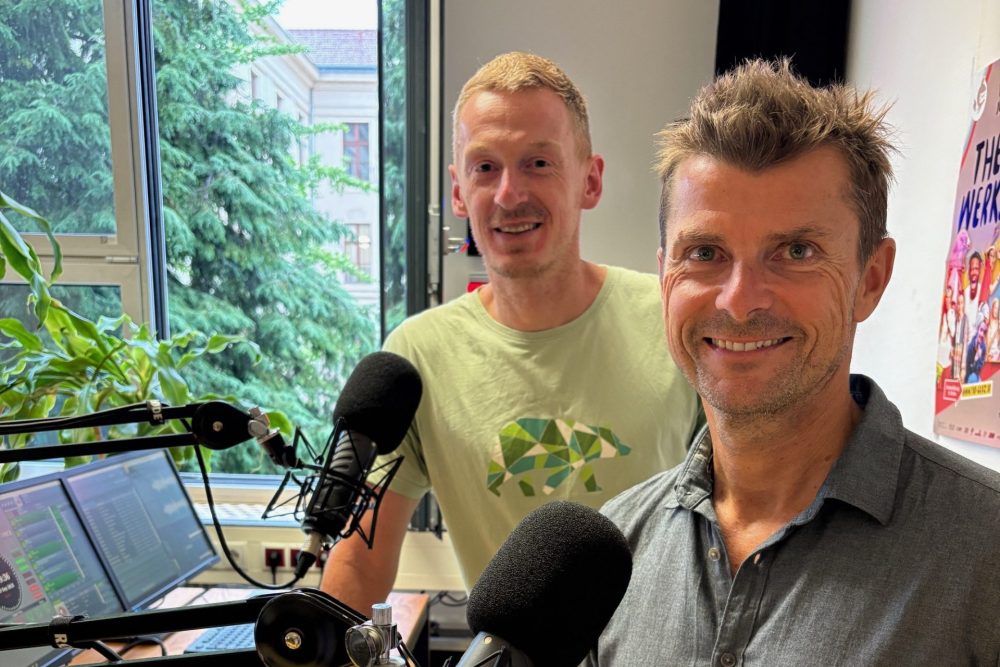 Andreas Konrad und Erich Frischenschlager im Radioigel-Studio